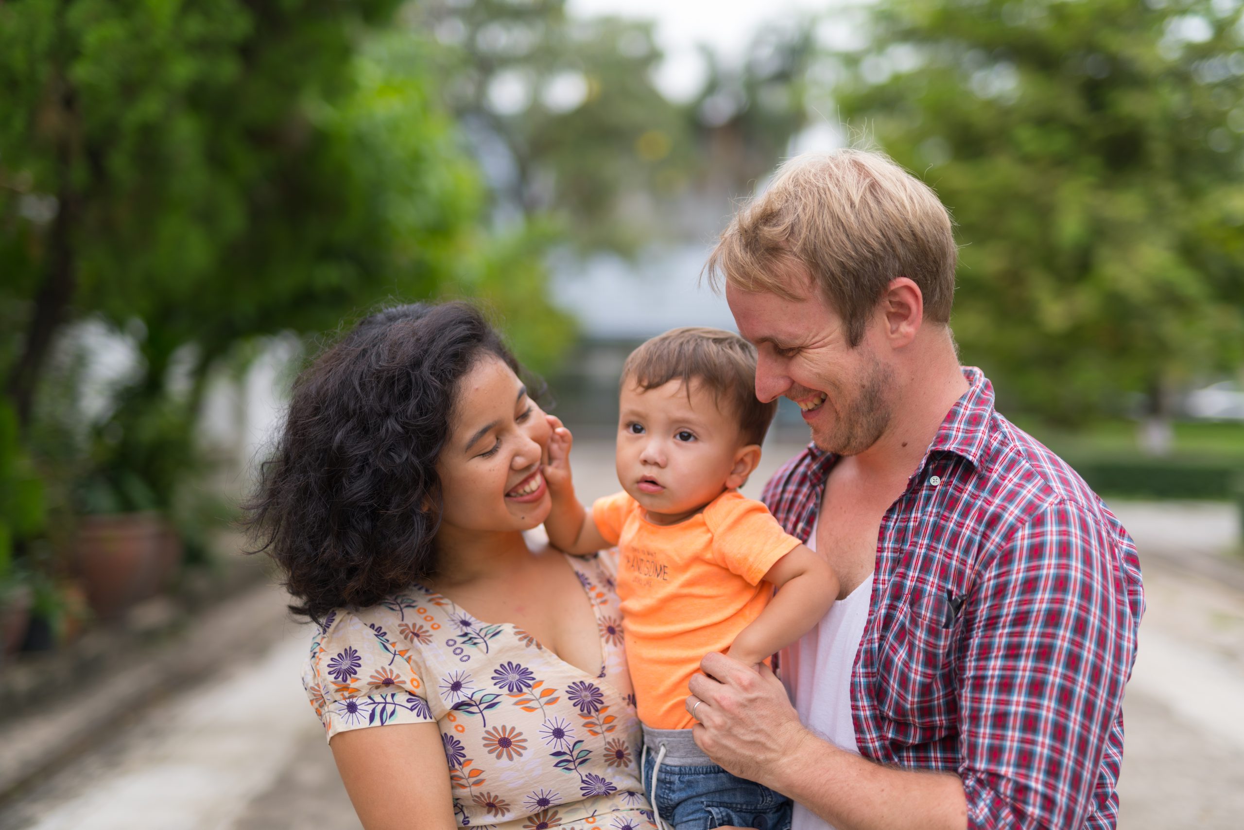 parents with young son